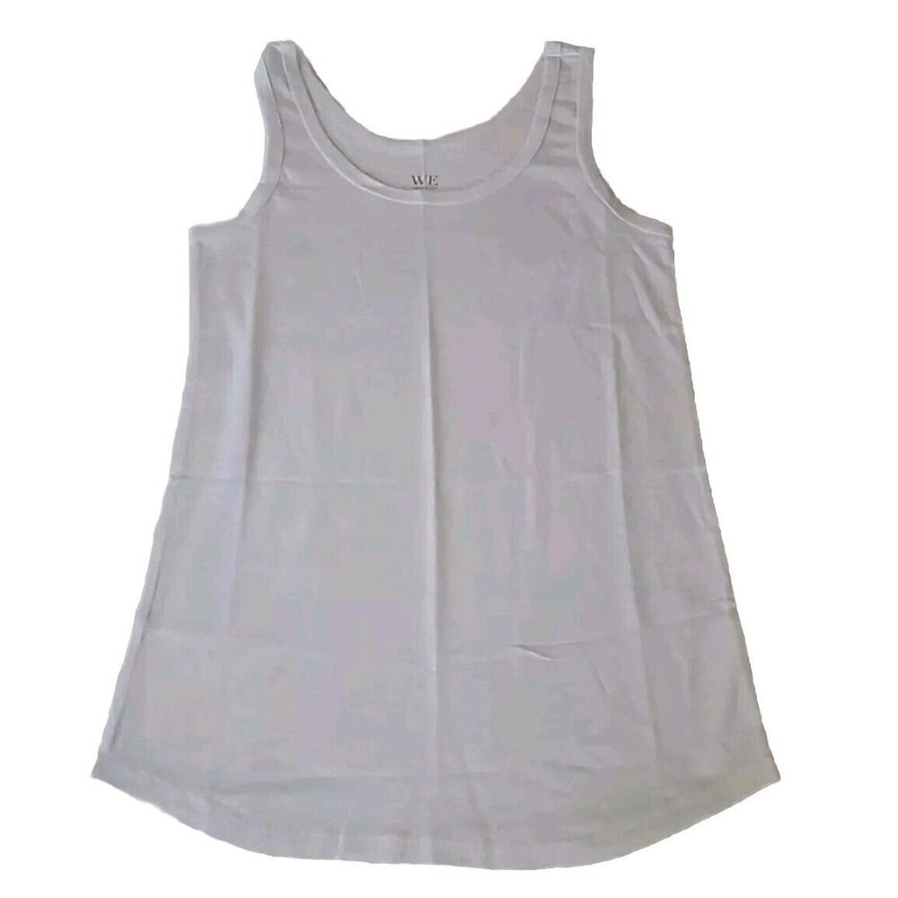 WE By Living In Yellow Top Sz M White T-Shirt Sleeveless Cotton Slim Fit